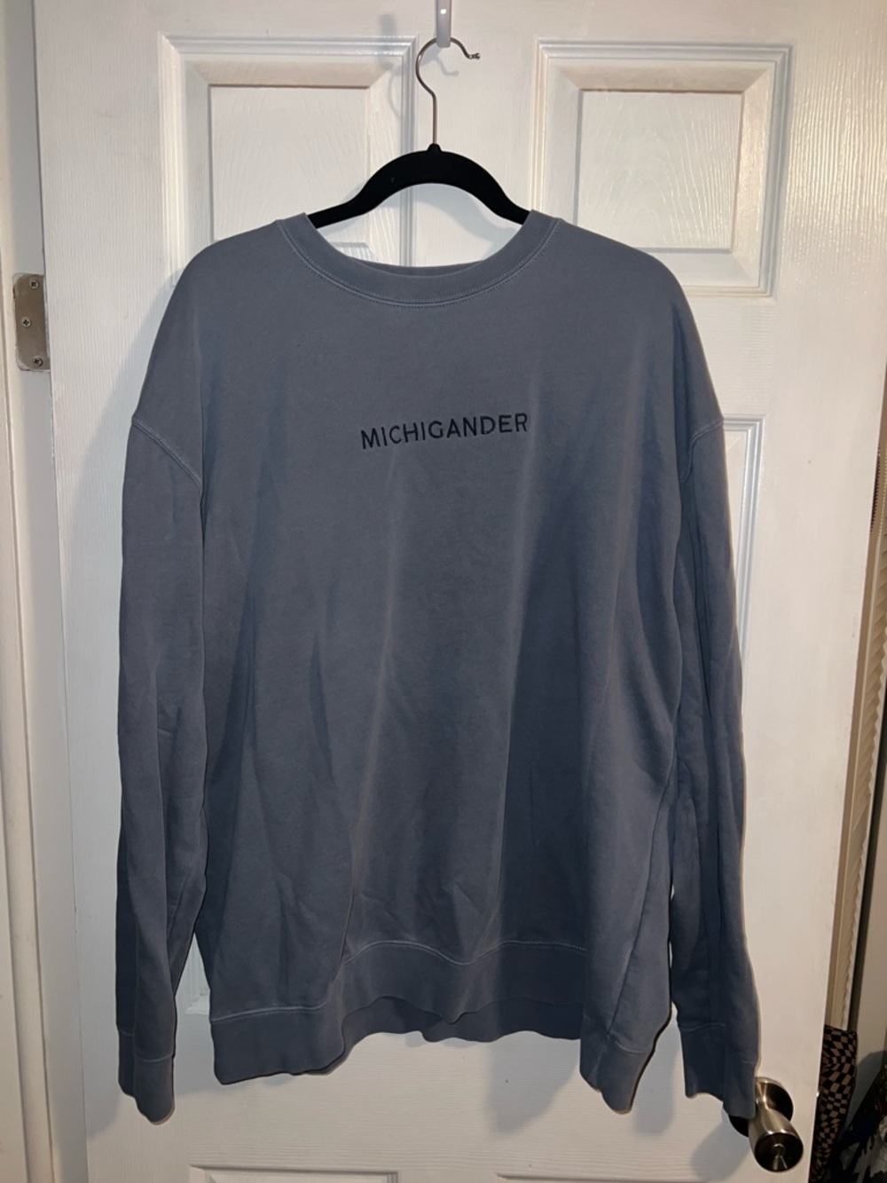 “Michigander” Unisex Long-Sleeve Crewneck Sweatshirt - Slate Blue